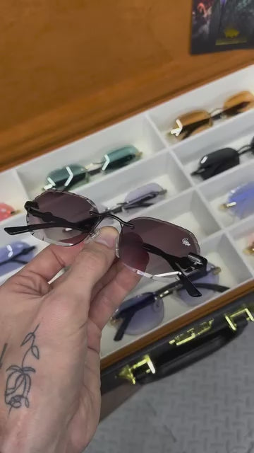 Willow Rimless — Smoke | Black | Diamond-Cut Lenses